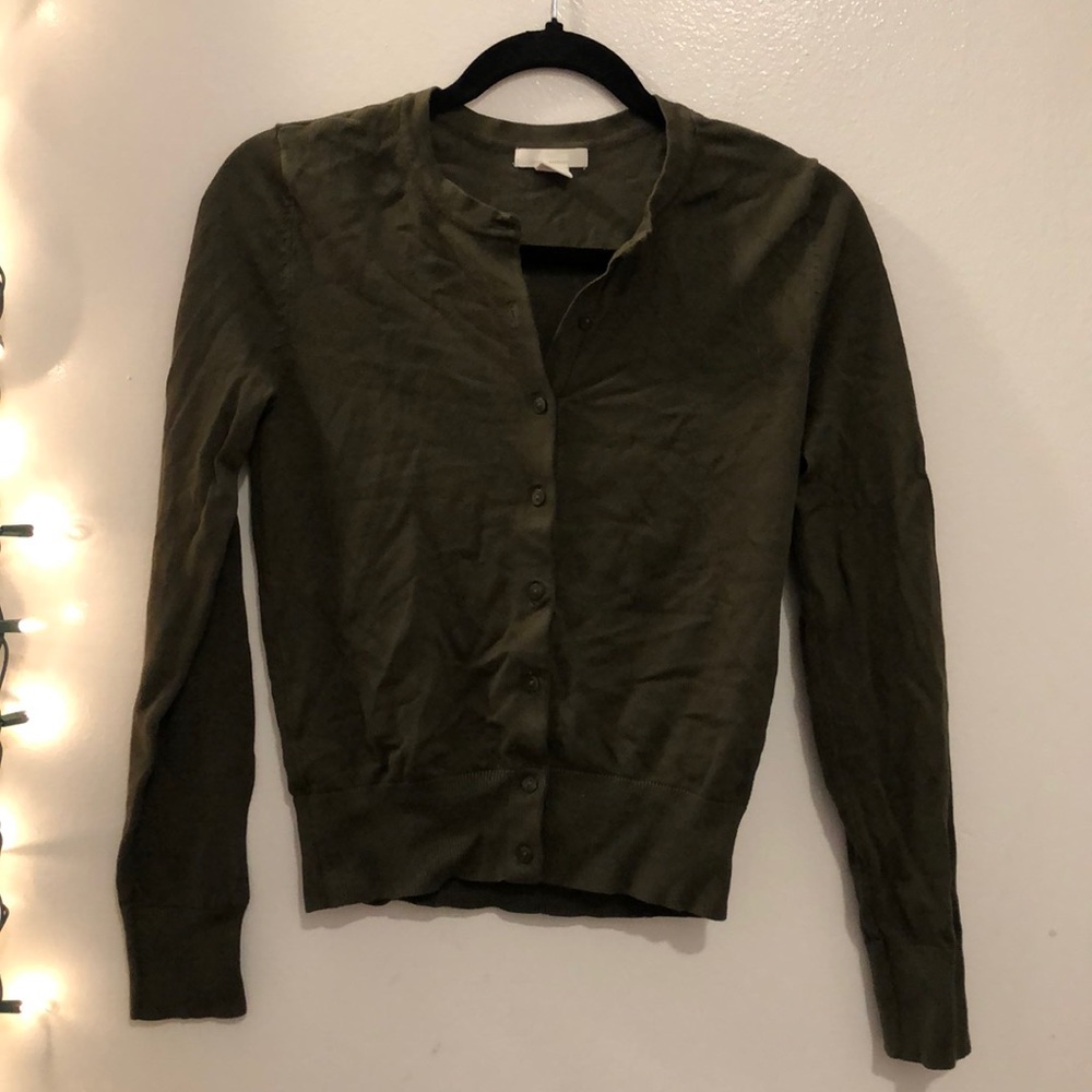 Green cardigan